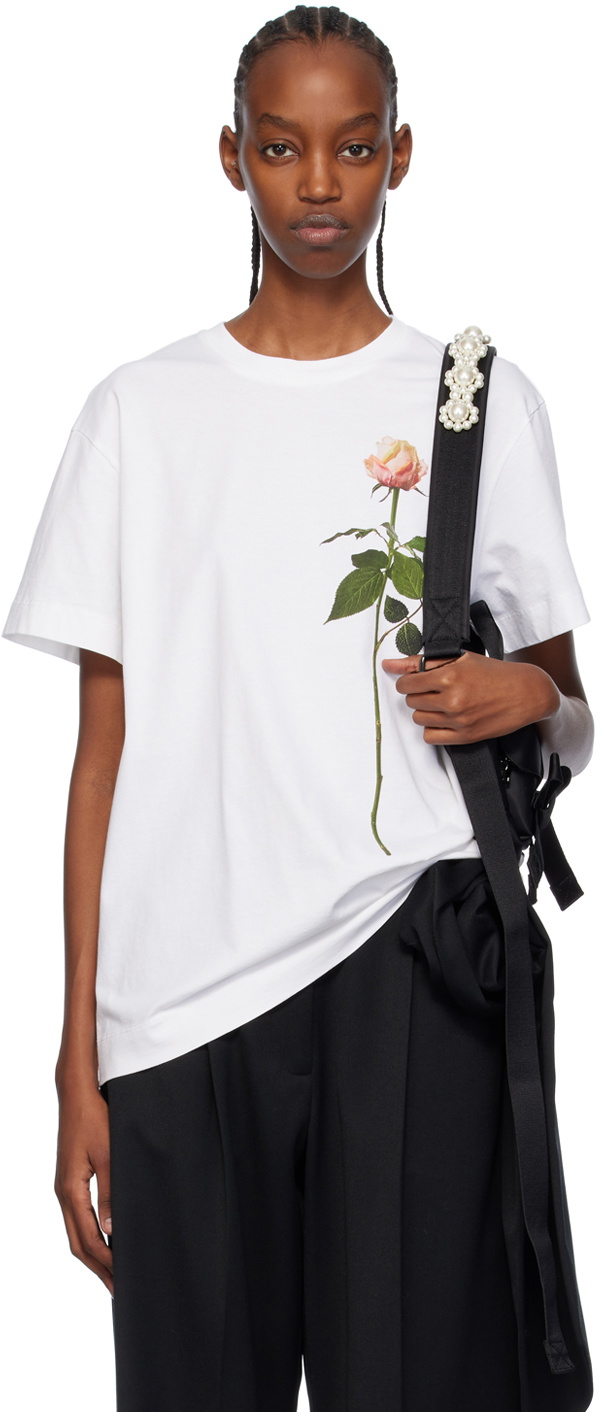 【関税込み】Simone Rocha ホワイト Rose Bouquet Tシャツ Simone Rocha White Rose T-Shirt Simone Rocha