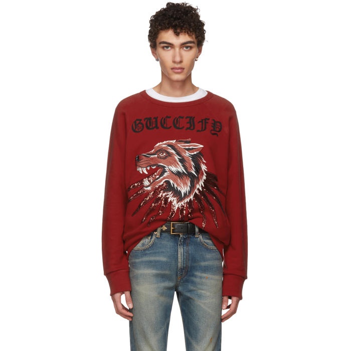 Photo: Gucci Red Wolf and Rays Sweatshirt 