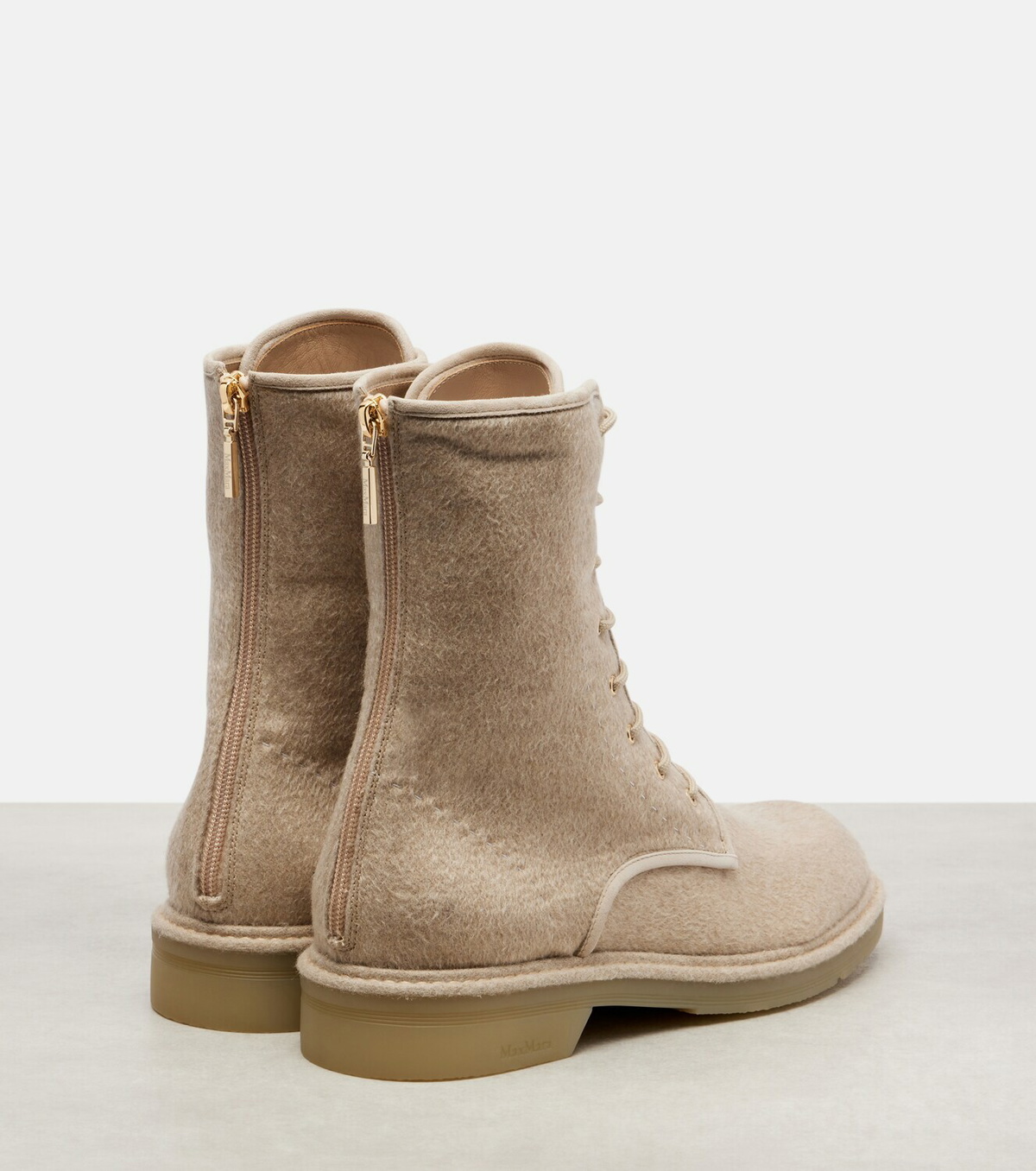 Max Mara Baker cashmere combat boots