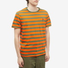 Polo Ralph Lauren Men's Stiped T-Shirt in Sailing Orange/Dark Sage