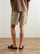 Altea - Straight-Leg Lyocell and Linen-Blend Twill Bermuda Shorts - Neutrals