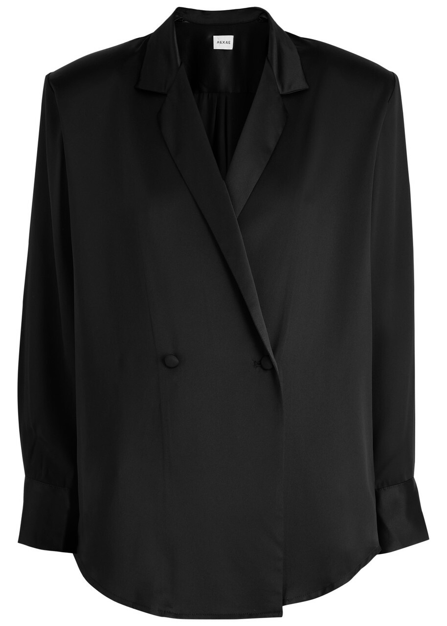 Aexae Double-brested Silk Shirt Black