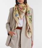 Max Mara Printed wool and silk scarf