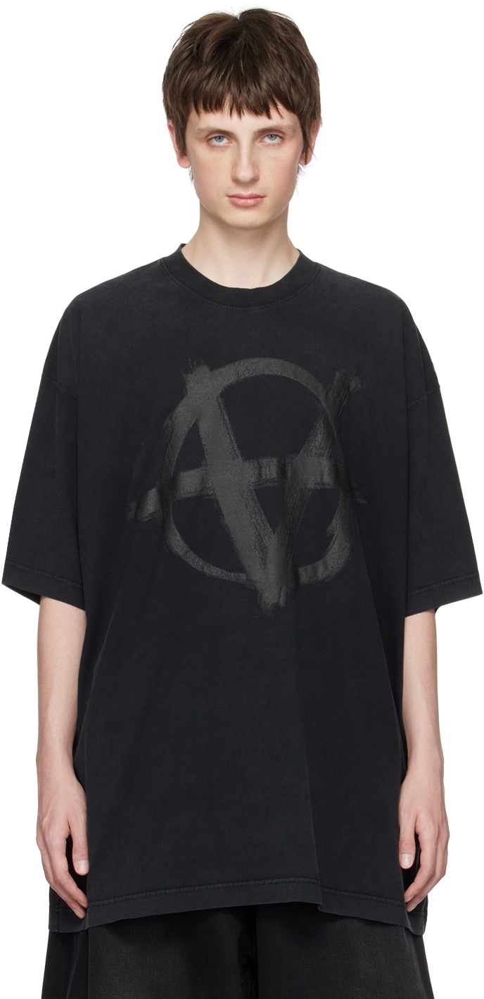 VETEMENTS Black Reverse Anarchy T-Shirt Vetements