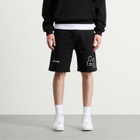 ANNIE HOOD Men's College Sweat Shorts in Black/Black