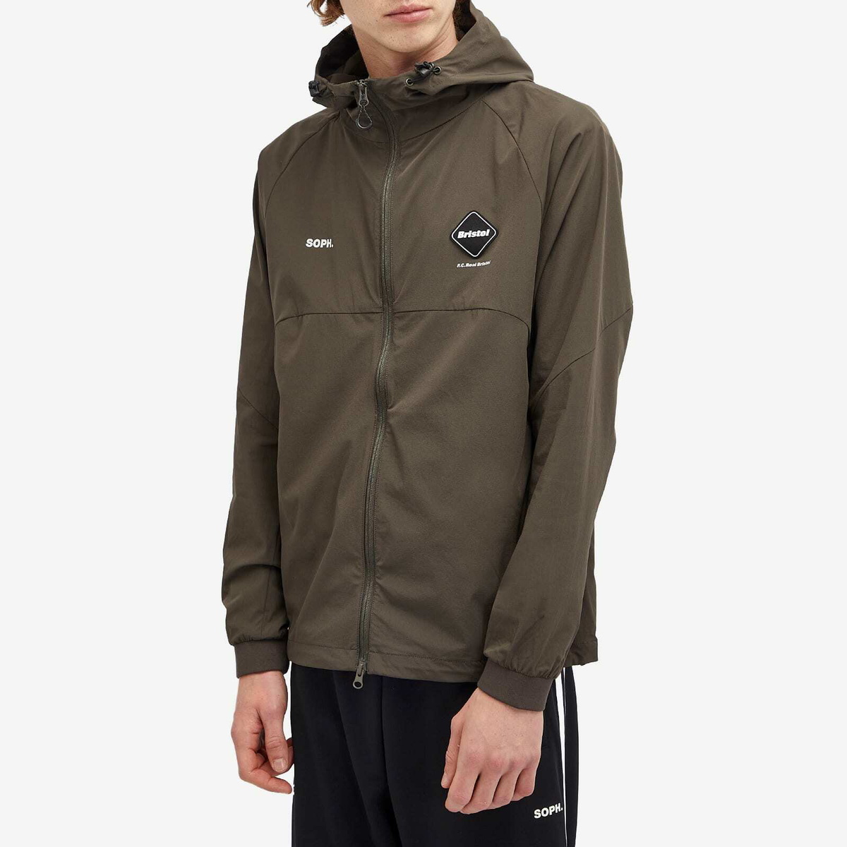 F.C. Real Bristol Men's 4Way Stretch Ventilation Anthem Jacket in Khaki