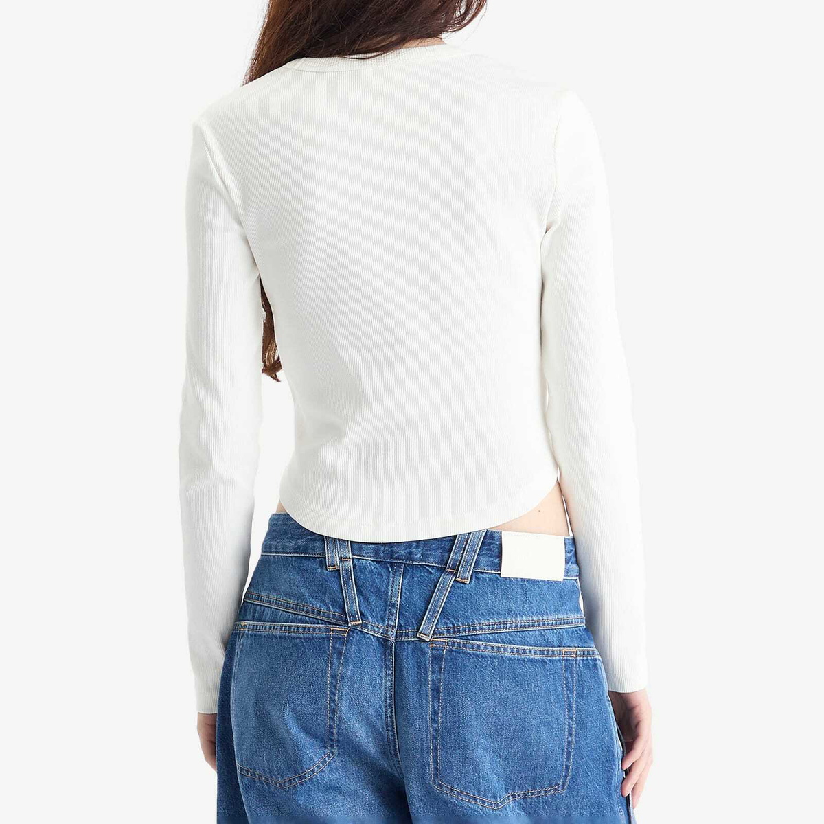 Closed Women's Long Sleeve Crewneck Top in Ivory
