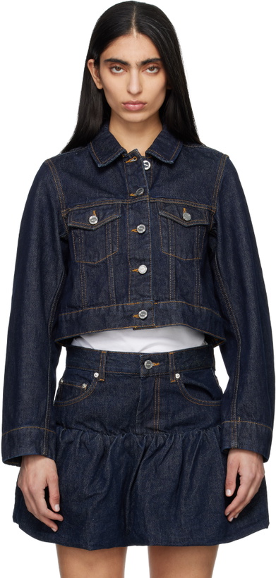 Photo: GANNI Navy Cropped Denim Jacket