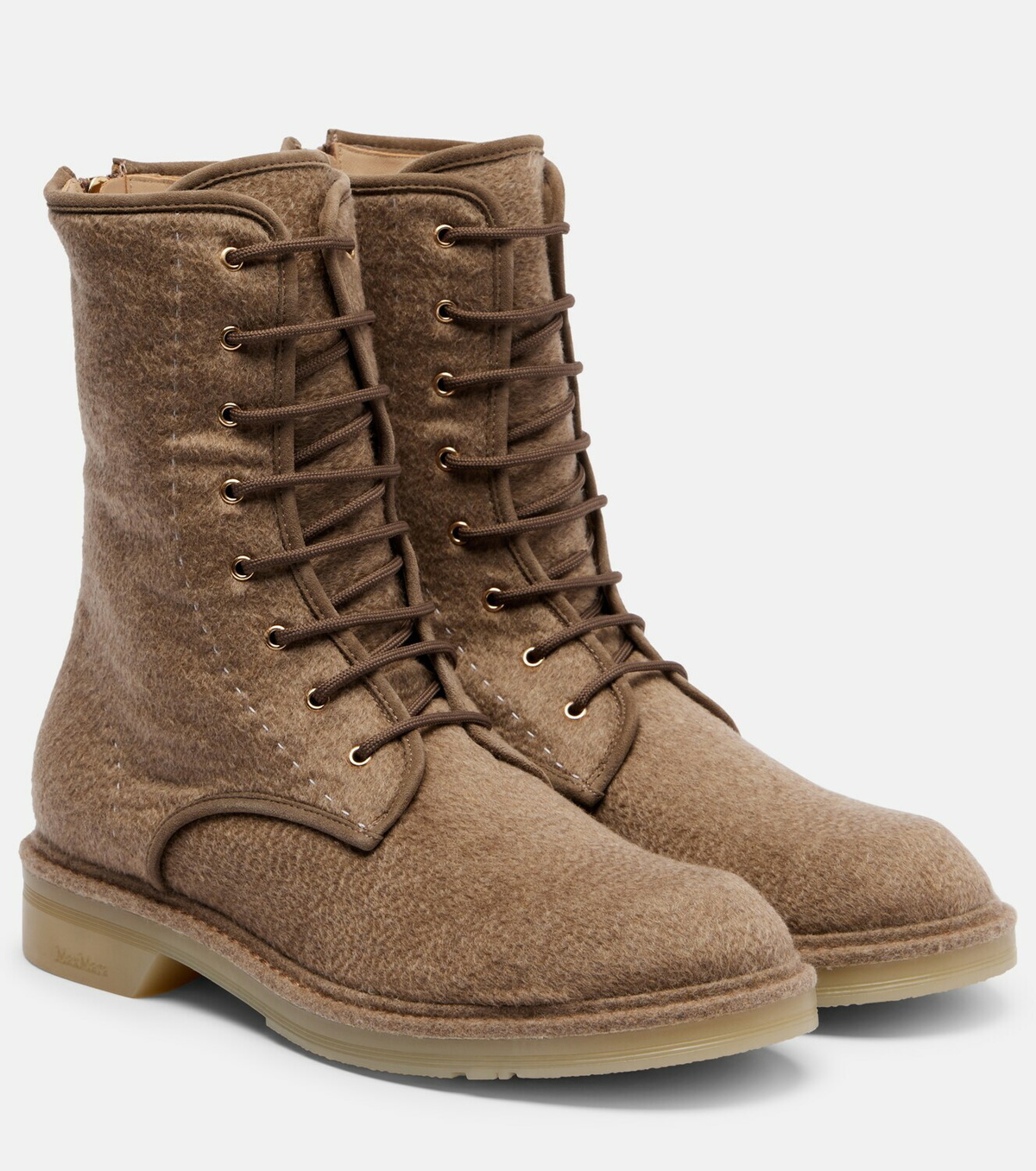 Max Mara Baker cashmere combat boots