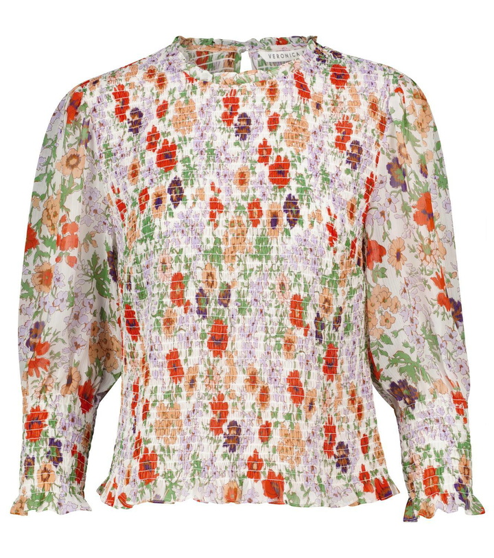 Photo: Veronica Beard Shirred floral top