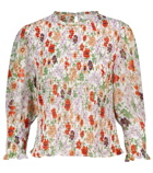 Veronica Beard Shirred floral top