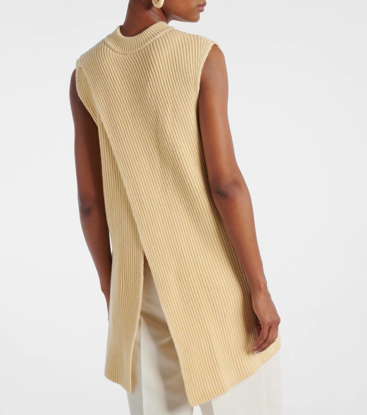Jil Sander Oversized ribbed-knit wool vest