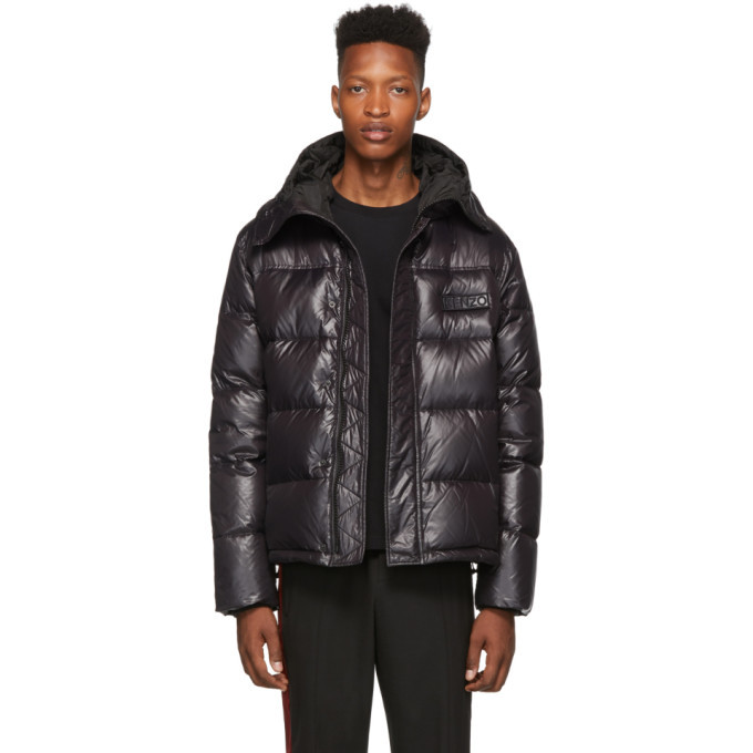 Kenzo Black Shiny Nylon Down Jacket Kenzo