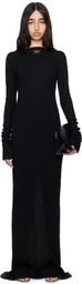 Commission Black Reversed Henley Maxi Dress