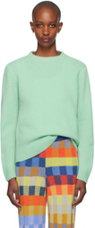 The Elder Statesman Green Malibu Crew Sweater