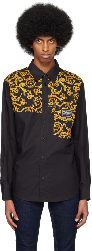 Photo: Versace Jeans Couture Black Paneled Shirt