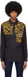 Versace Jeans Couture Black Paneled Shirt