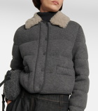 Brunello Cucinelli Shearling-trimmed cashmere jacket