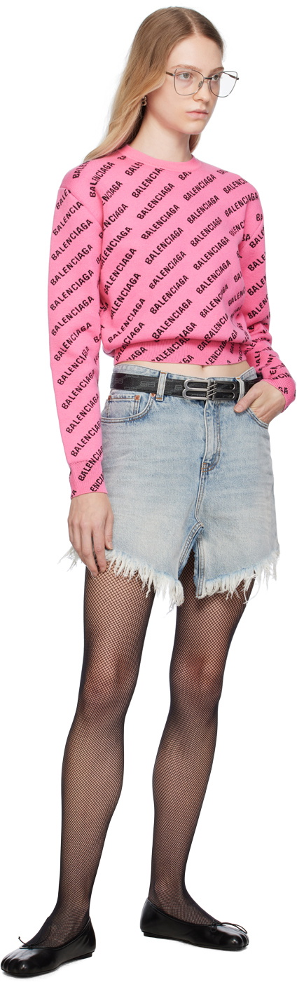 Balenciaga Pink Mini Allover Sweater Balenciaga Balenciaga Pink Mini Allover Sweater Balenciaga