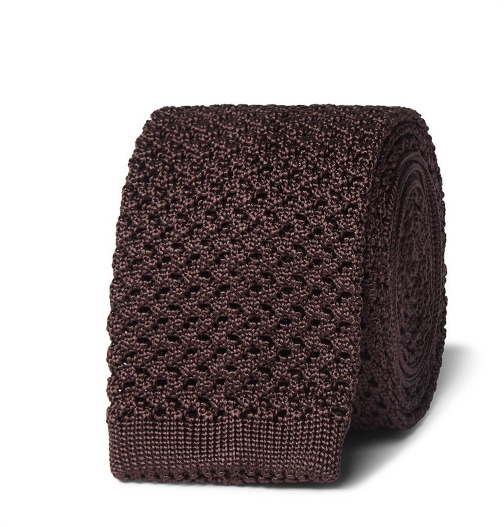 Photo: Canali - 6cm Knitted Silk Tie - Men - Brown