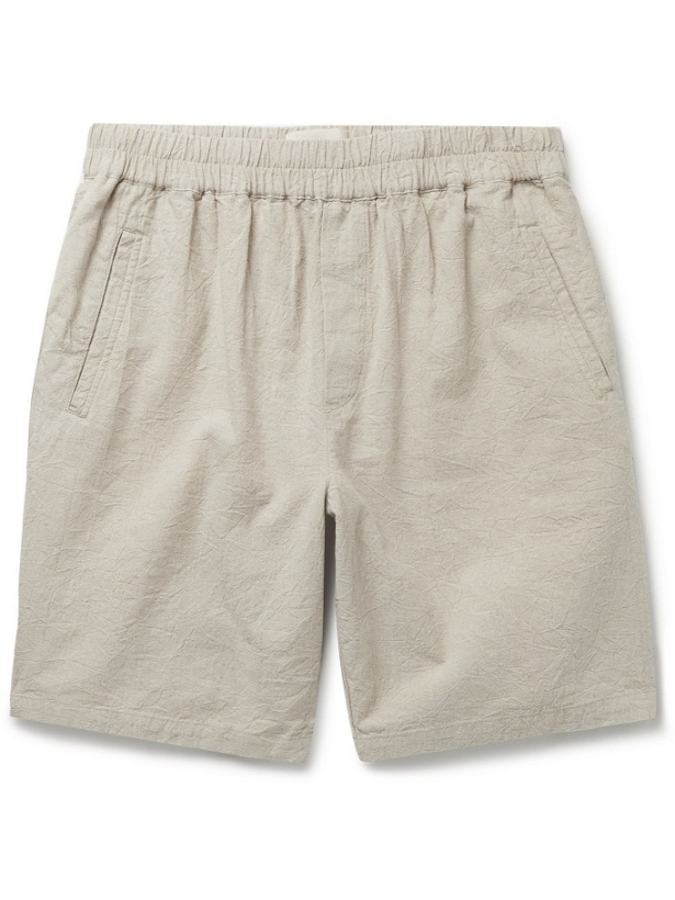 Photo: Folk - Crinkled Linen and Cotton-Blend Shorts - Neutrals