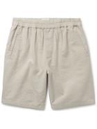 Folk - Crinkled Linen and Cotton-Blend Shorts - Neutrals