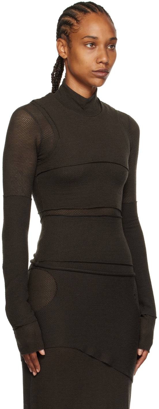 Eckhaus Latta Brown Paneled Turtleneck