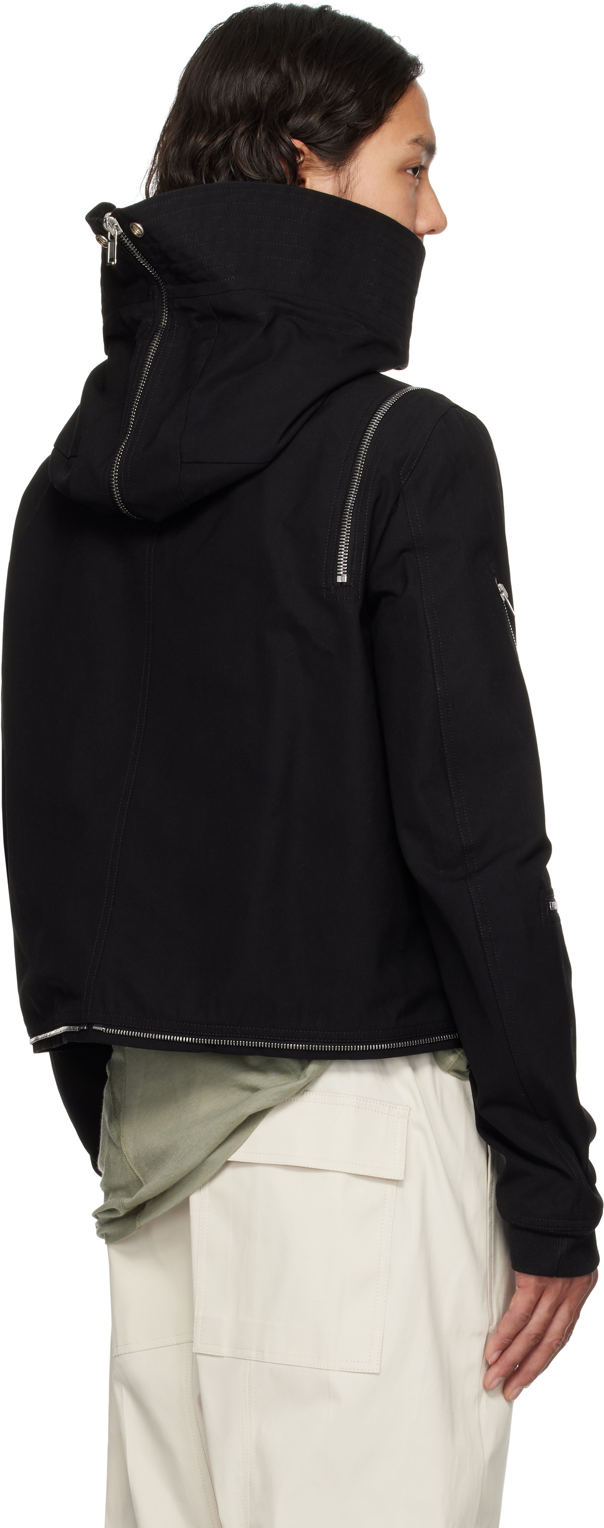 Rick Owens Black Hollywood Cropped Headon Parka