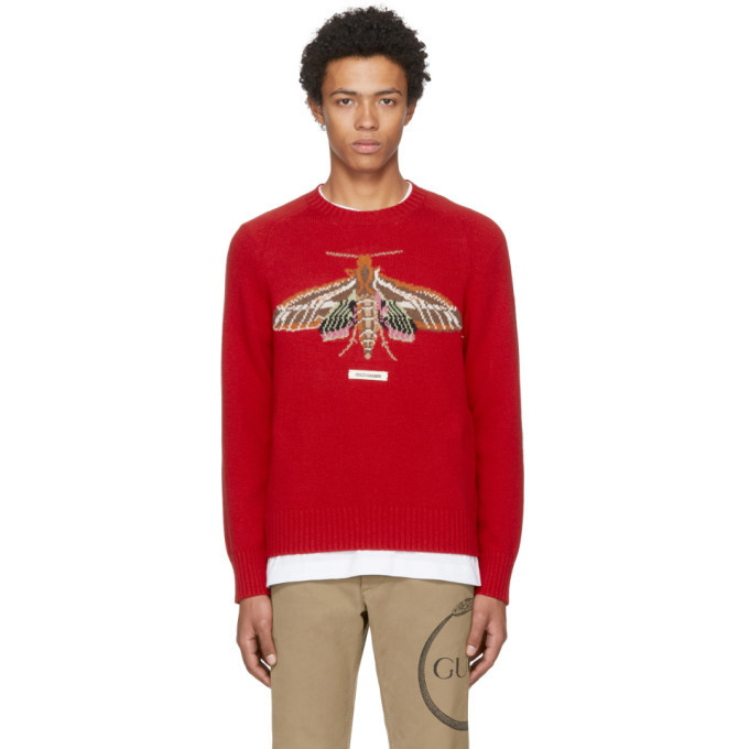 Photo: Gucci Red Gucci Garden Anger Forest Moth Sweater