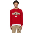 Gucci Red Gucci Garden Anger Forest Moth Sweater