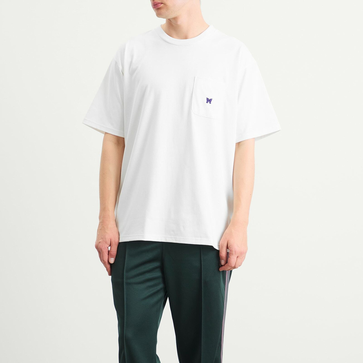 Needles Men's Crew Neck T-Shirt in White