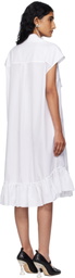 Simone Rocha White Sleeveless Ruffle Bust Detail Midi Dress