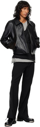 CMMAWEAR Black Darted Leather Jacket