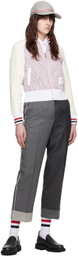 Thom Browne White Shawl Collar Cardigan