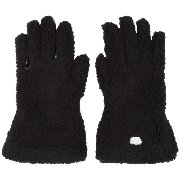 Stella McCartney Black Faux-Fur Gloves 