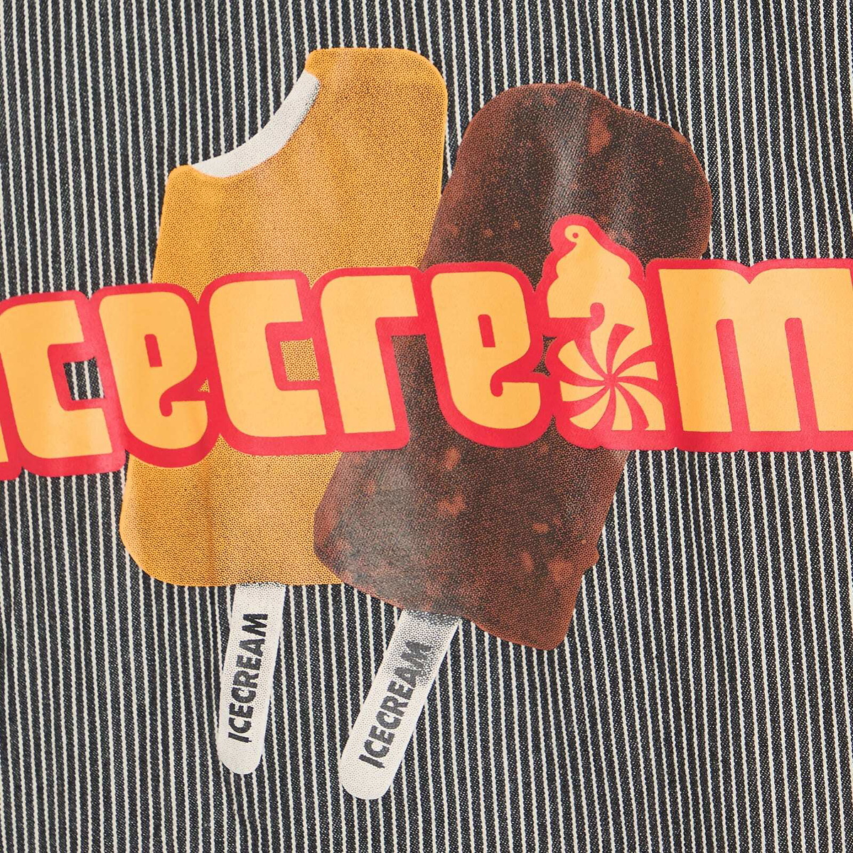 END. x ICECREAM Popsicle Hickory Denim Shirt in Grey