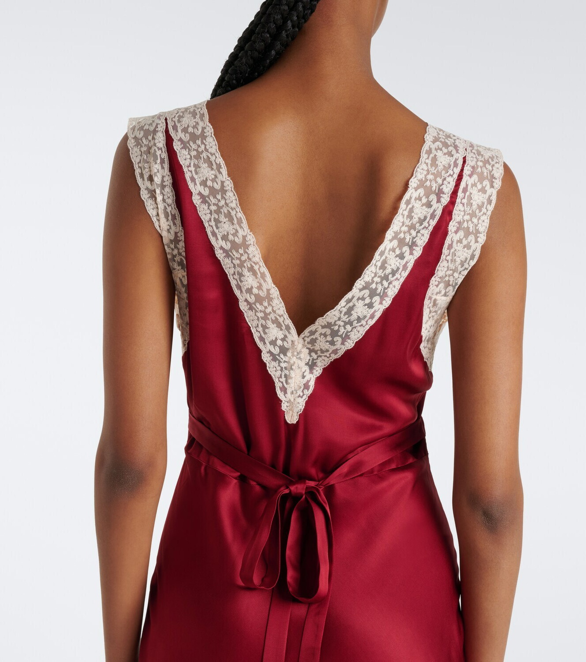 Rixo Keily lace-trimmed satin maxi dress