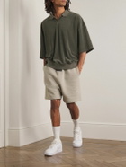 FEAR OF GOD ESSENTIALS - Logo-Appliquéd Terry Polo Shirt - Black