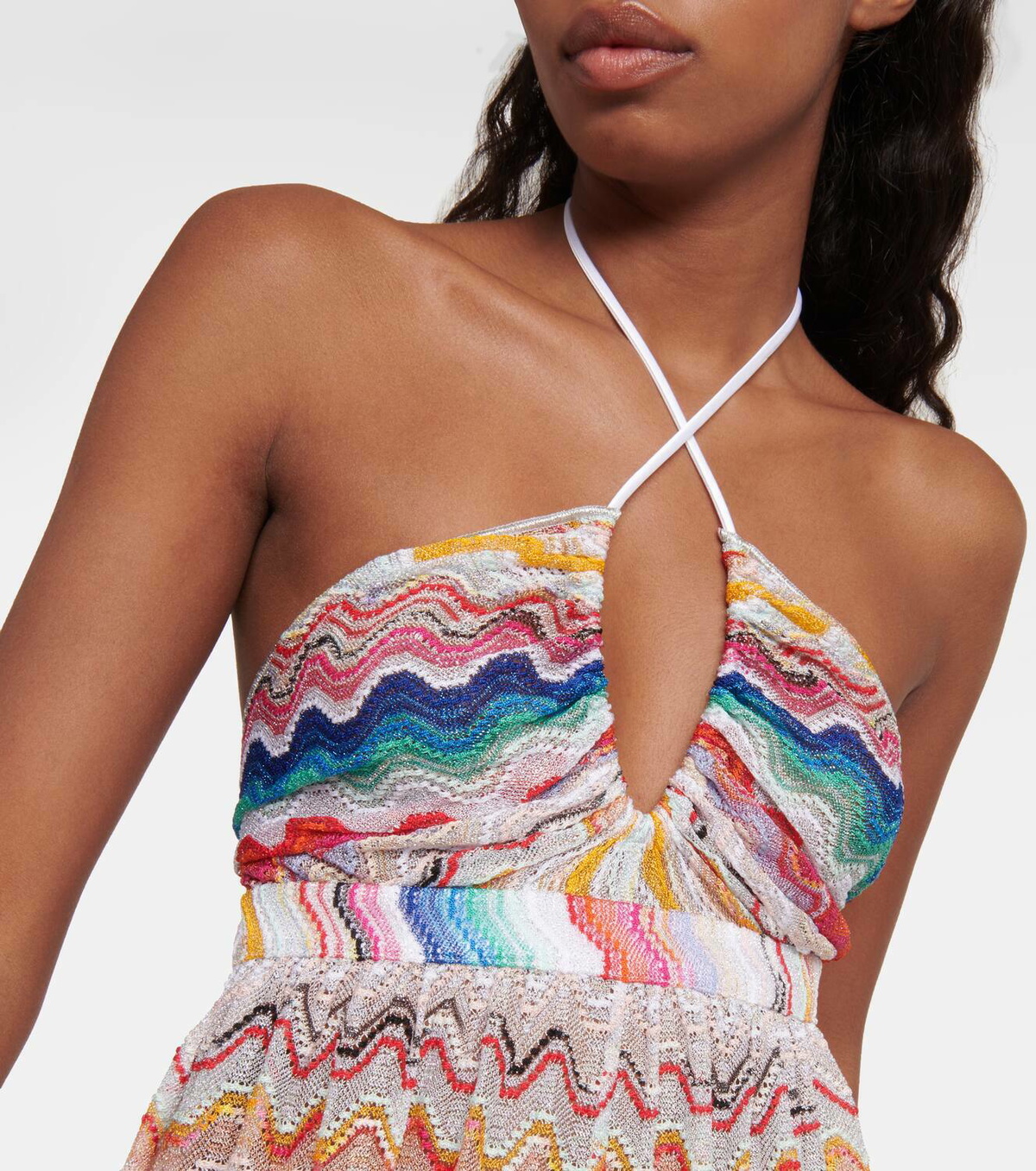 Missoni Mare Zig Zag halterneck cutout playsuit