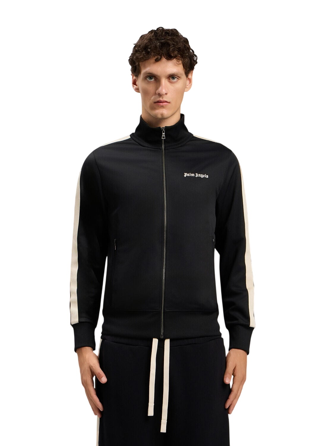 Palm Angels Black and Yellow Logo Track Jacket Palm Angels
