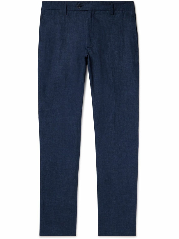 Photo: Frescobol Carioca - Affonso Tapered Linen Suit Trousers - Blue