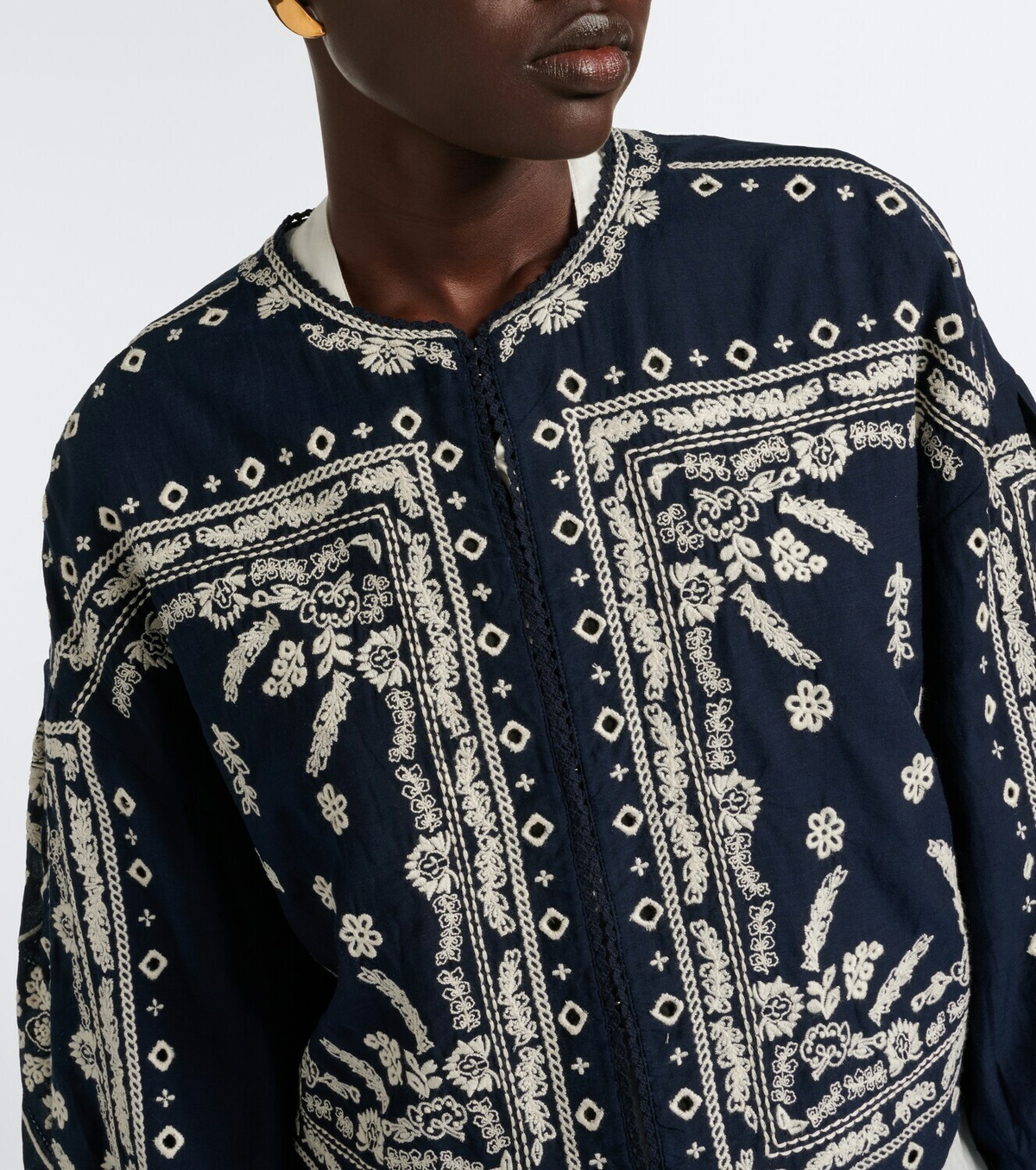 Veronica Beard Drake embroidered cotton-blend jacket