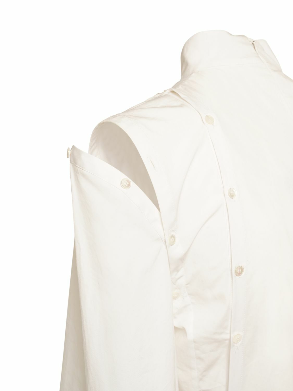 ROCHAS Ruched Cotton Poplin Midi Dress