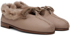 HEREU Taupe Tilla Shearling Loafers