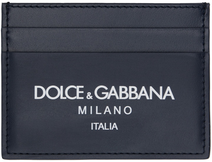 Photo: Dolce & Gabbana Navy Calfskin Logo Card Holder