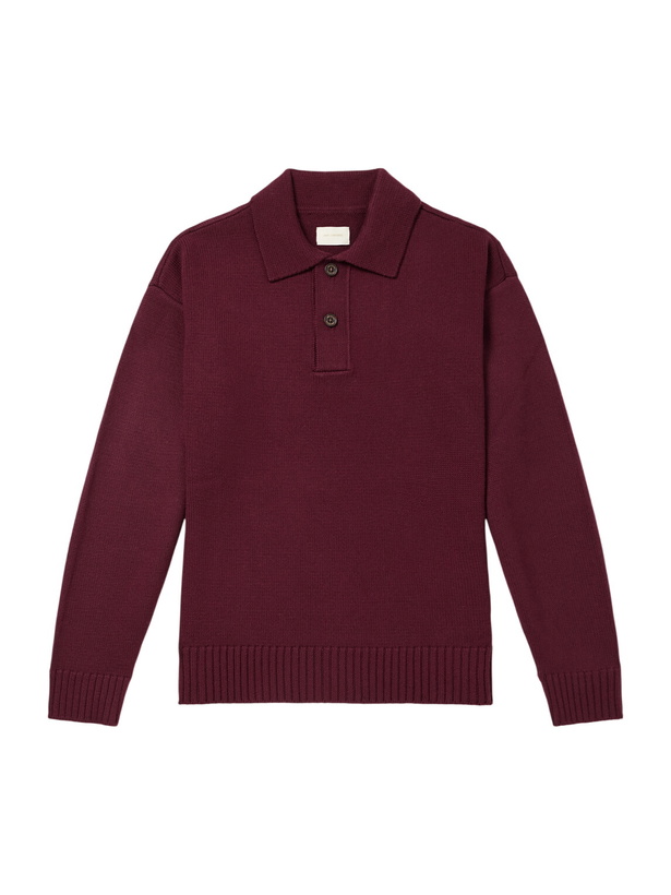 Photo: Aimé Leon Dore - Merino Wool Polo Sweater - Burgundy