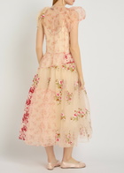 Simone Rocha Patchwork Floral Tulle Midi Dress Multicoloured 1