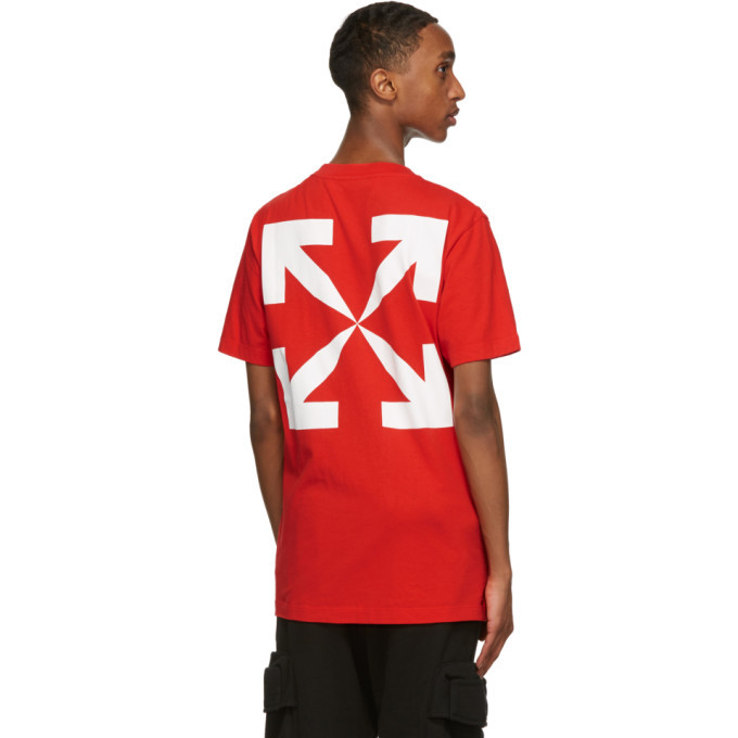 Red off best sale white tshirt