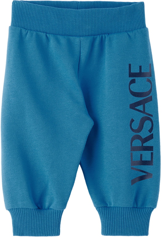 Photo: Versace Baby Blue Printed Logo Lounge Pants