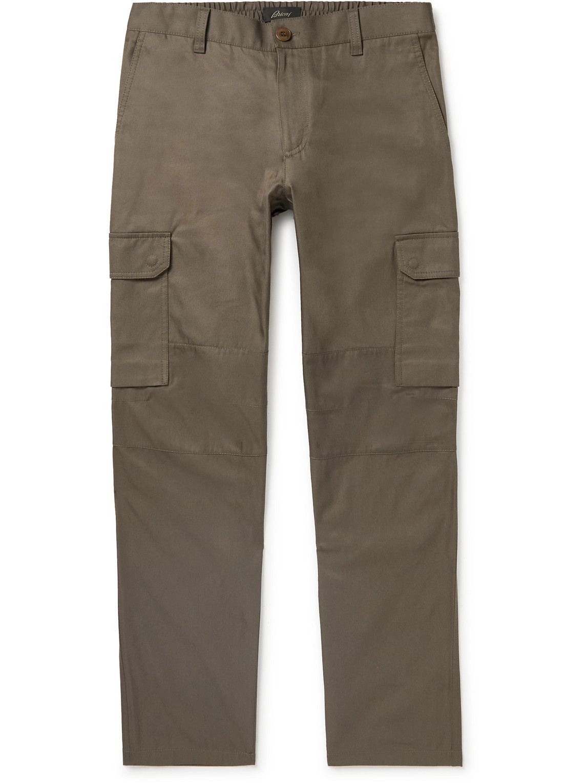 Brioni - Straight-Leg Cotton-Gabardine Cargo Trousers - Brown Brioni